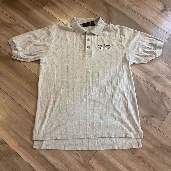 Harley‎ Davidson Motorcycle Grey Polo Casual Shirt Men Large Bin J-5 - Picture 1 of 4